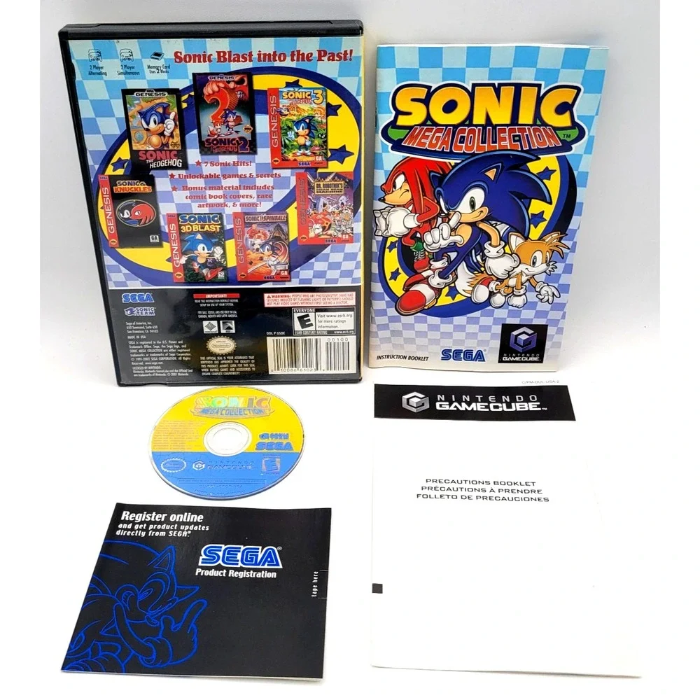 Sonic Mega‎ Collection (Nintendo GameCube, 2002) CIB COMPLETE IN BOX